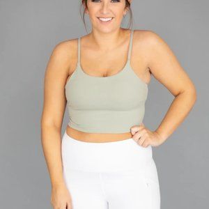 NWT Green Sports Bra / Cropped Workout Top - XL